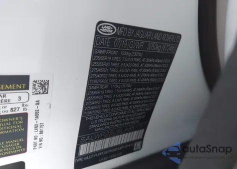 2020 Land Rover Range Rover Sport Hse Mhev z USA, uszkodzony, nr VIN SALWR2SU6LA881757